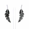 Lorenz Bäumer earrings in white gold,  stainless steel and diamonds - 360 thumbnail
