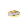 Cartier Trinity medium model ring in 3 golds and diamonds, size 53 - 00pp thumbnail