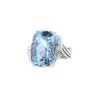 Vintage 1980's ring in white gold,  diamonds and aquamarine - 00pp thumbnail
