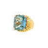 Vintage 1960's ring in yellow gold and aquamarine - 00pp thumbnail