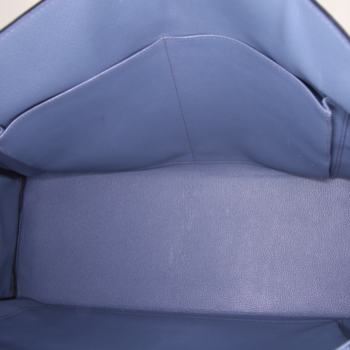 Hermes Kelly 40 cm handbag in Bleu Orage togo leather - Detail D3