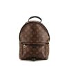 Sac à dos Louis Vuitton Palm Springs Backpack petit modèle en toile monogram marron et cuir noir - 360 thumbnail