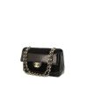 Chanel Vintage handbag in black leather and black jersey - 00pp thumbnail