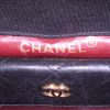 Chanel Vintage handbag in black leather and black jersey - Detail D4 thumbnail