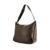 Celine Vintage bag worn on the shoulder or carried in the hand in black and brown bicolor coated Triomphe canvas and black leather - 00pp thumbnail