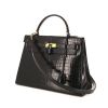Hermes Kelly 32 cm handbag in black porosus crocodile - 00pp thumbnail