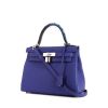 Hermes Kelly 28 cm handbag in electric blue togo leather - 00pp thumbnail