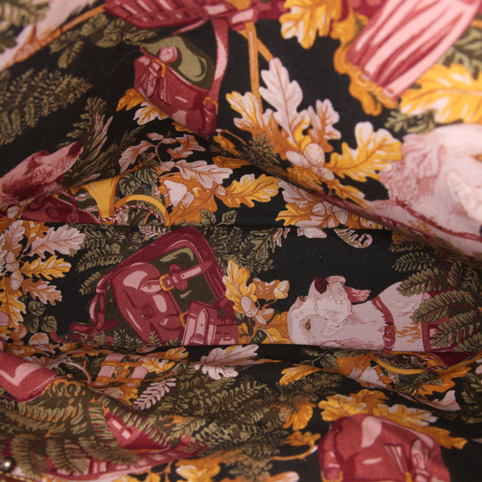 Sac cabas Loewe en toile vert-kaki et cuir marron - Detail D2