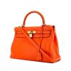 Hermes Kelly 32 cm handbag in orange Feu togo leather - 00pp thumbnail