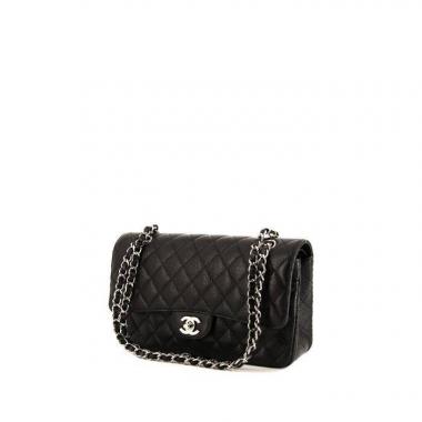 Chanel Timeless handbag in black quilted grained leather