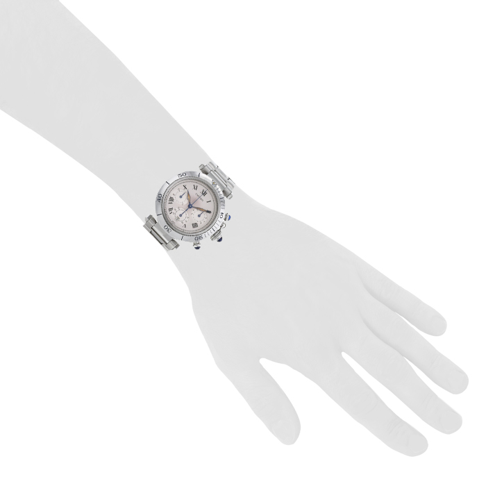 Montre Cartier Pasha Chrono en acier Ref : 1050 Vers 1990 - Detail D1