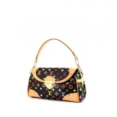 Borsa Louis Vuitton Beverly in tela monogram multicolore nera e pelle naturale