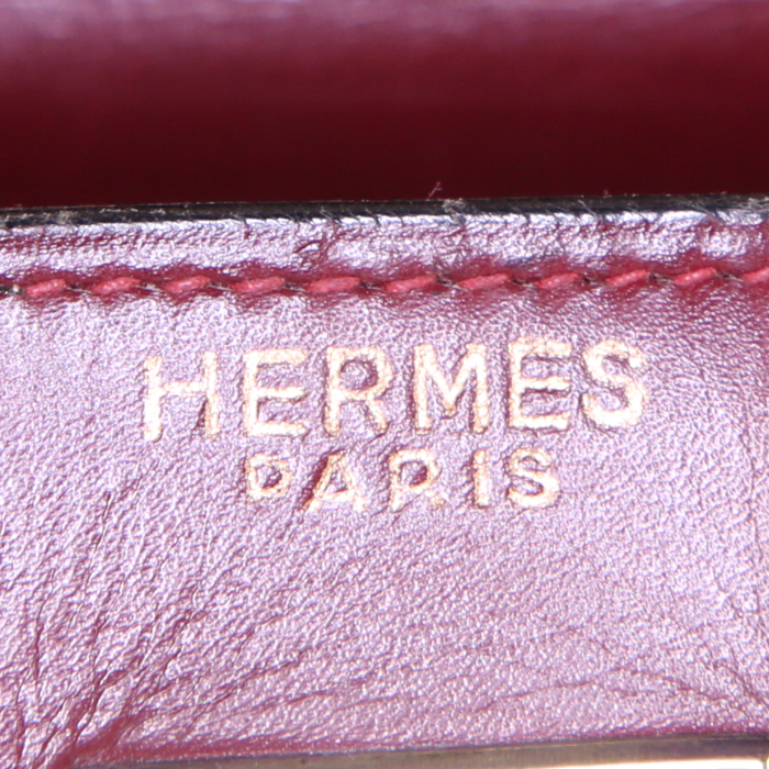 Borsa Hermes Kelly 32 cm in pelle box bordeaux - Detail D3
