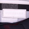 Burberry Ashby shoulder bag in navy blue, black, white and red Haymarket canvas and white leather - Detail D4 thumbnail