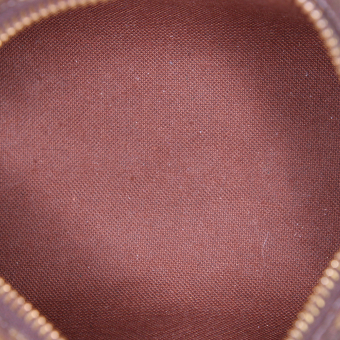 Louis Vuitton Nano Speedy handbag in brown monogram canvas and natural leather - Detail D2