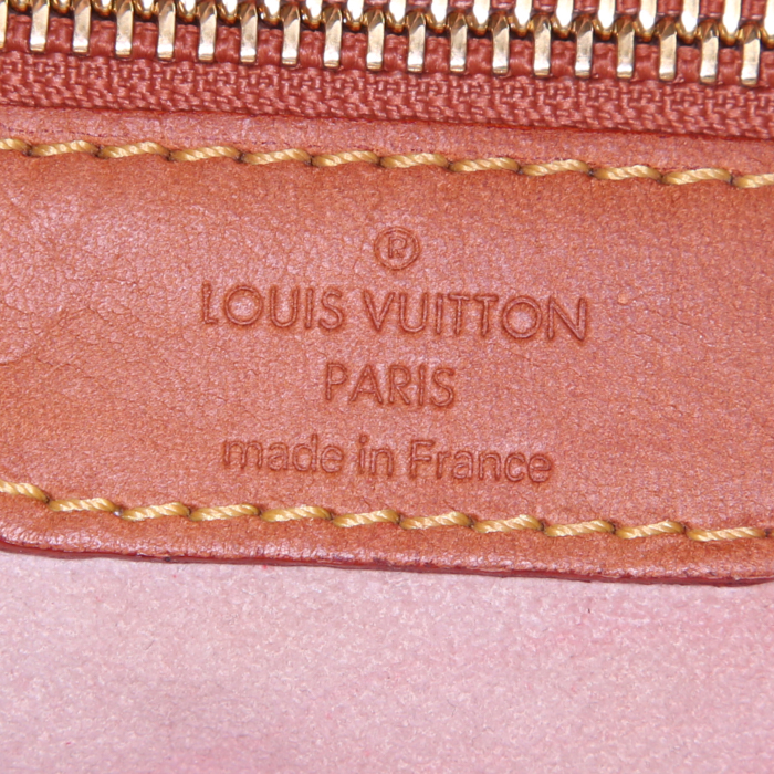 Louis Vuitton Editions Limitées Dentelle Fersen shopping bag in brown monogram canvas and natural leather - Detail D3
