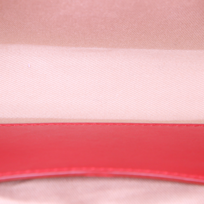 Bolso bandolera Chloé C mini en cuero rojo y ante rojo - Detail D2