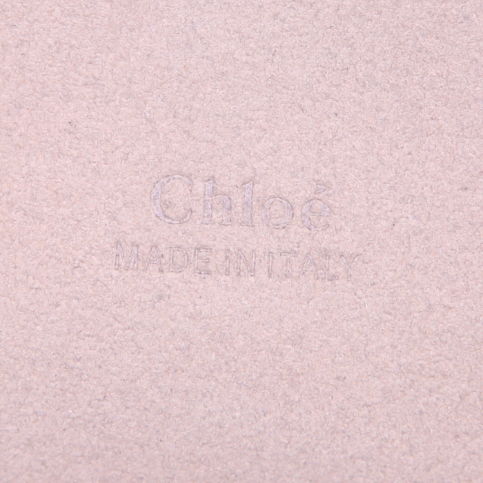 Bolso bandolera Chloé Faye en cuero beige y ante beige - Detail D3