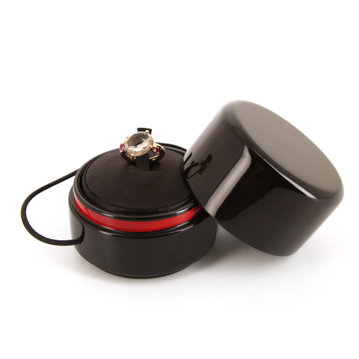 Pomellato Bahia ring in pink gold,  smoked quartz and ruby - Detail D2