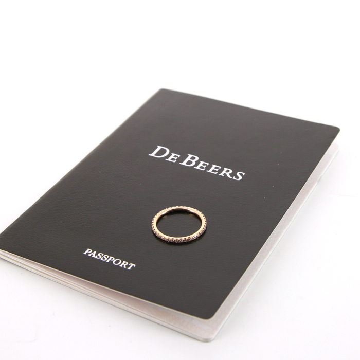 Bague De Beers en or rose et diamants roses - Detail D2