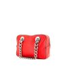 Bolso de mano Prada Lux Chain en cuero granulado rojo y junco negro - 00pp thumbnail