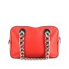 Prada Lux Chain handbag in red grained leather and black piping - 360 thumbnail