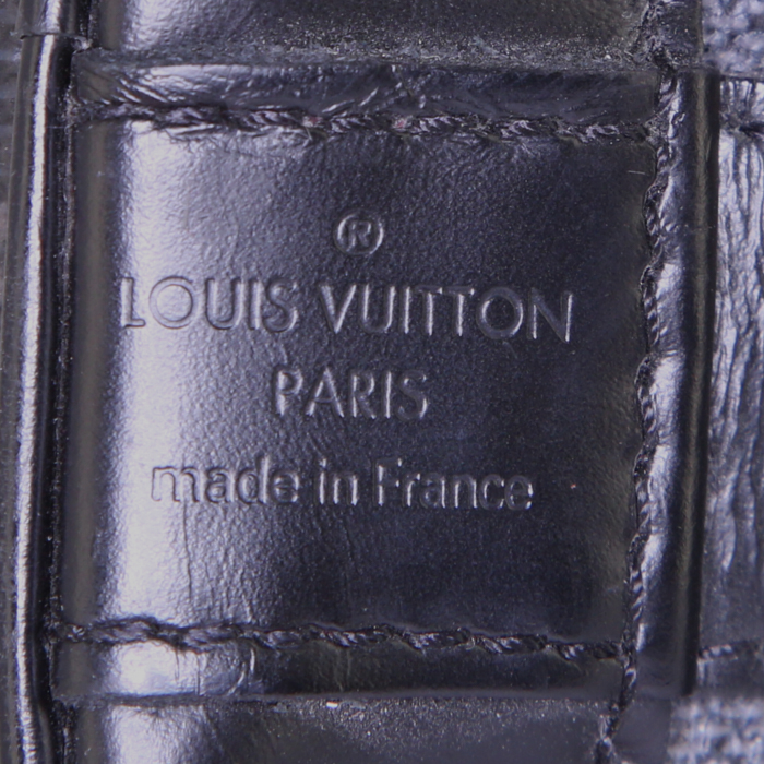 Borsa da viaggio Louis Vuitton Grimaud in tela a scacchi e pelle nera - Detail D3