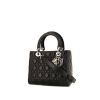 Dior Lady Dior medium model shoulder bag in black leather cannage - 00pp thumbnail