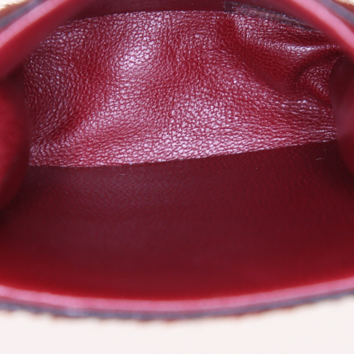 Porta sigarette Chanel Vintage in puledro bordeaux e pelle bordeaux - Detail D2