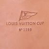 Borsa da viaggio Louis Vuitton America's Cup in tela a scacchi gialla e pelle naturale - Detail D4 thumbnail