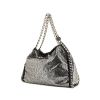 Stella McCartney Falabella handbag in black and silver canvas - 00pp thumbnail