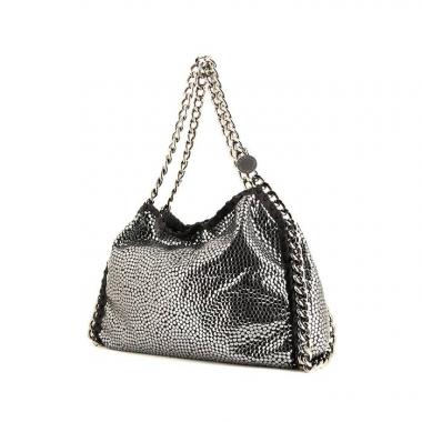 Bolso de mano Stella McCartney Falabella en lona negra y plateada