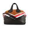 Givenchy Nightingale handbag in black, white and red leather and brown suede - 360 thumbnail