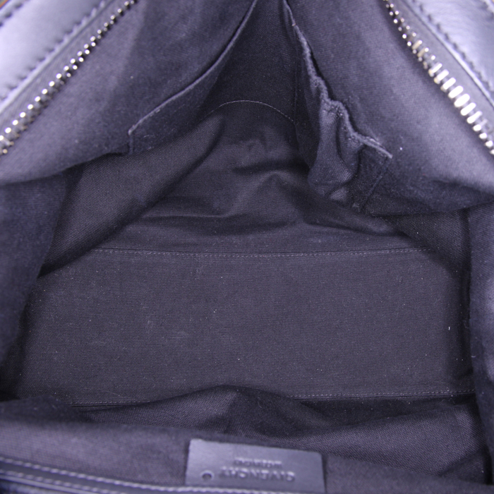 Givenchy Nightingale handbag in black, white and red leather and brown suede - Detail D2