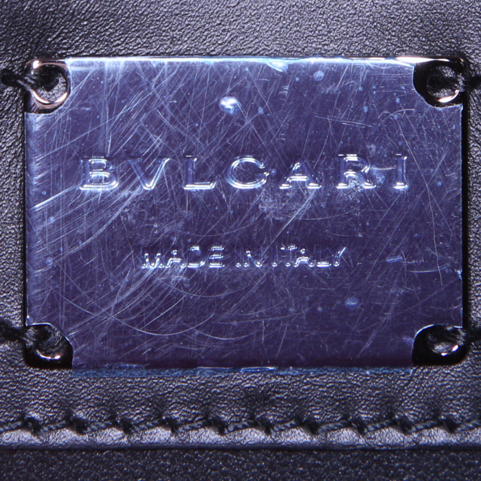 Borsa a tracolla Bulgari Serpenti Diamond Blast in pelle trapuntata nera - Detail D3