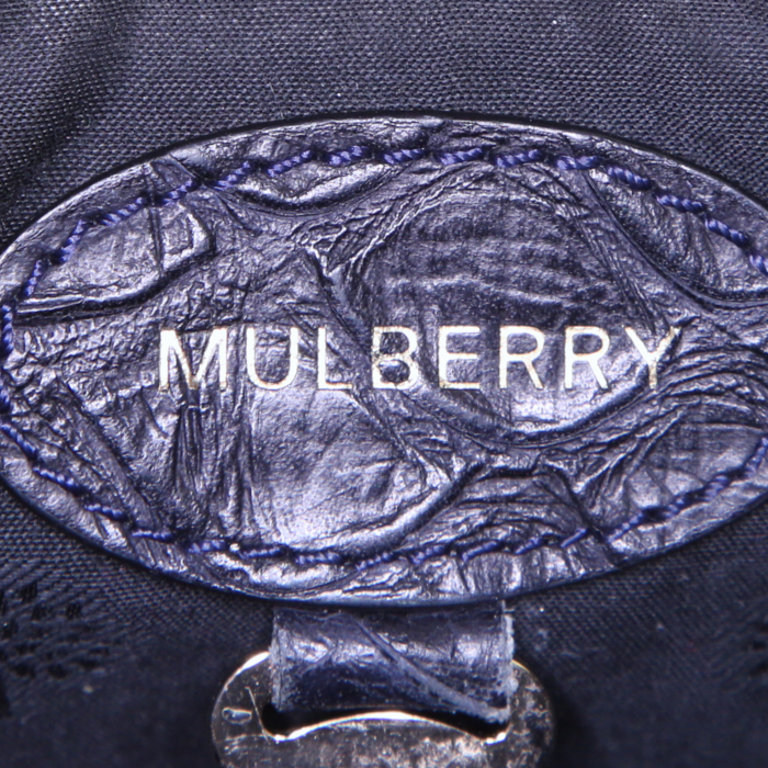 Sac bandoulière Mulberry Alexa petit modèle en cuir bleu-marine - Detail D4