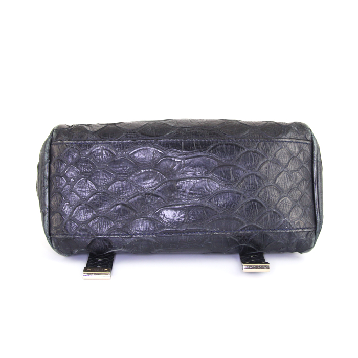 Sac bandoulière Mulberry Alexa petit modèle en cuir bleu-marine - Detail D5
