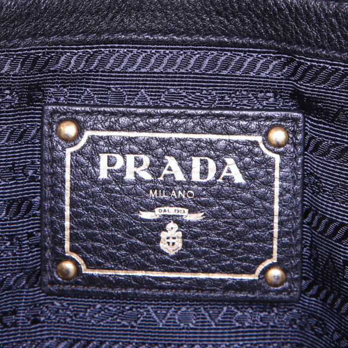Shopping bag Prada in pelle nera - Detail D3
