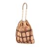 Hermès Petit H shopping bag in beige logo canvas and brown suede - 00pp thumbnail