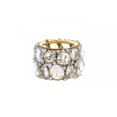 Bague Pomellato Lulu en or jaune,  topazes blanches et diamants