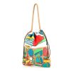Hermès Petit H shopping bag in multicolor canvas and multicolor silk - 00pp thumbnail