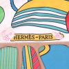 Sac cabas Hermès Petit H en toile multicolore et soie multicolore - Detail D3 thumbnail