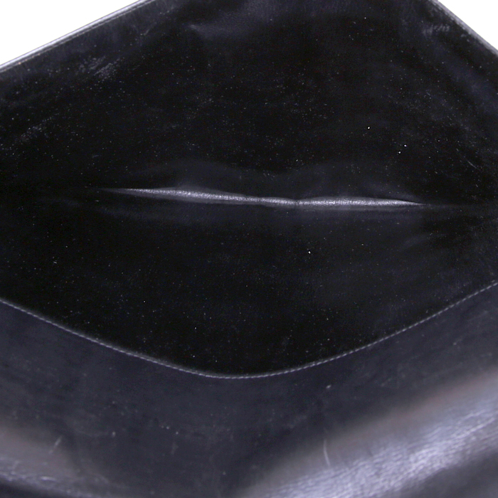 Pochette Hermès Quirus en cuir box noir - Detail D2