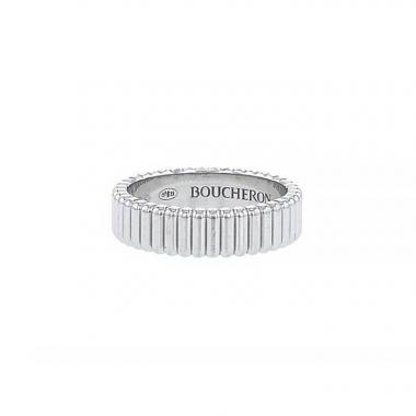 Anello a fascia Boucheron Grosgrain in oro bianco