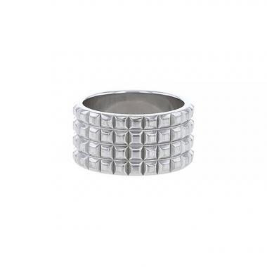 Bague bandeau Boucheron Clou de Paris large en or blanc
