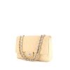 Chanel Timeless jumbo shoulder bag in beige quilted grained leather - 00pp thumbnail