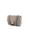 Chanel Timeless jumbo shoulder bag in grey quilted grained leather - 00pp thumbnail