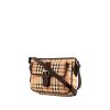 Burberry shoulder bag in beige Haymarket canvas and brown leather - 00pp thumbnail