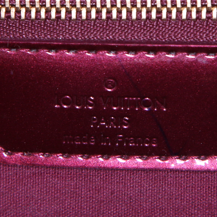 Shopping bag Louis Vuitton Wilshire modello grande in pelle verniciata monogram bordeaux - Detail D3