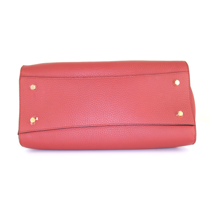Sac à main Mulberry Iris en cuir grainé rouge Rust - Detail D5